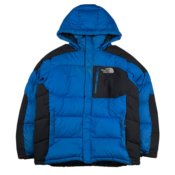North Face Down Filled Blue Hooded Puffer Jacket - XL