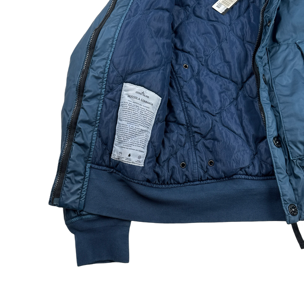 Stone Island 2014 Blue Mussola Gommata Padded Jacket - Small