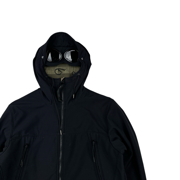 CP Company Black Fleece Lined Soft Shell Goggle Jacket - Medium