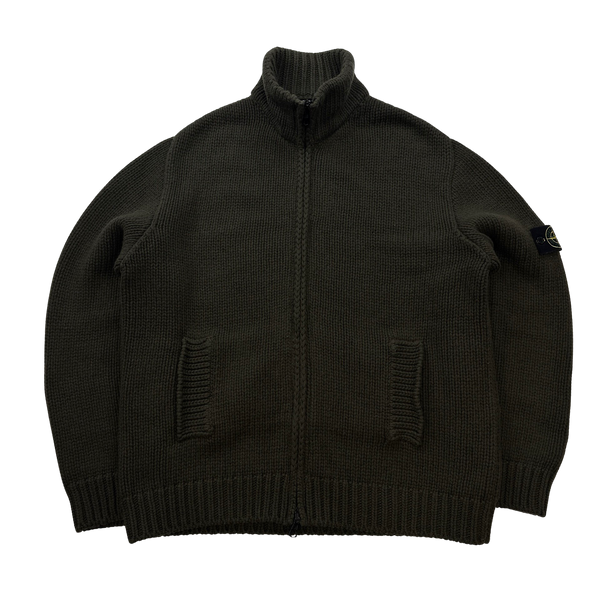 Stone Island 2003 Heavyweight Knitted Zip Up Jumper - XXL – Mat's