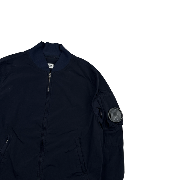 CP Company Navy Nycra Stretch Lightweight Bomber Jacket - Large
