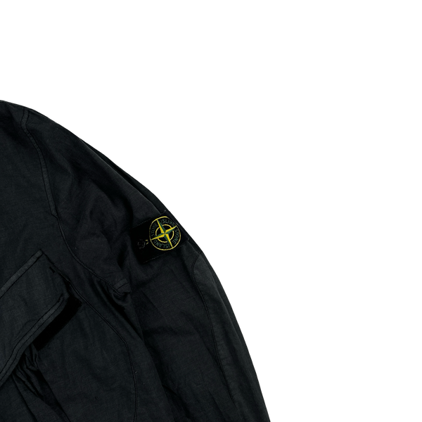 Stone Island 2007 Charcoal Raso Gommato Cotton Jacket - Large
