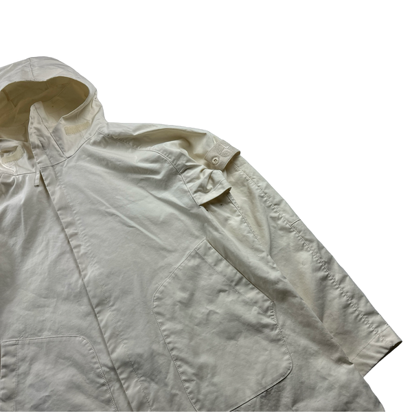 Stone Island 2017 White Ghost Piece Mac Supima 2L Long Jacket - Large