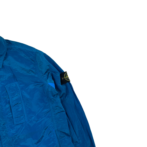 Stone Island 2018 Blue Nylon Metal Shimmer Overshirt - Medium