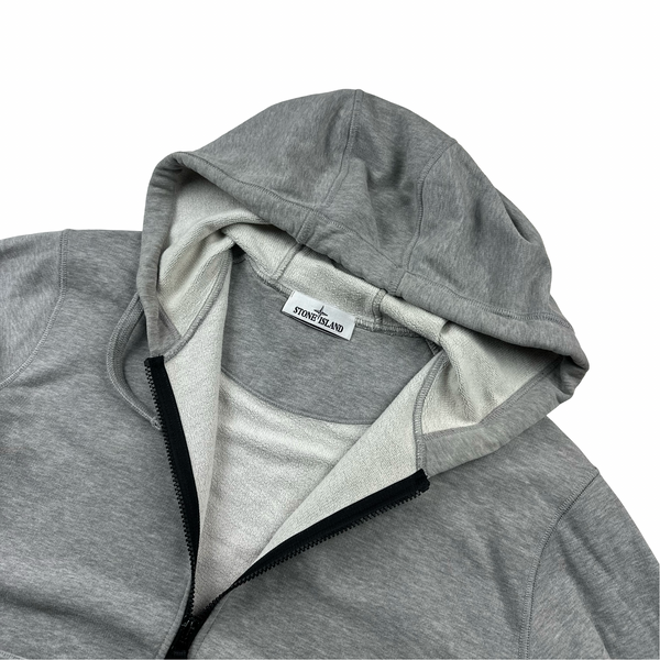 Stone Island 2022 Grey Cotton Zipped Hoodie - XL