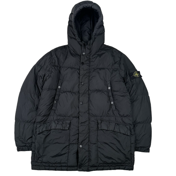 Stone Island Black Crinkle Reps Down Puffer Jacket - XL