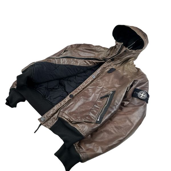 Stone Island 2011 Brown Waxed Ice 2 Jacket - Medium