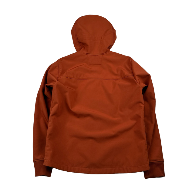 CP Company Burnt Orange Fleece Lined Goggle Soft Shell Jacket - Large
