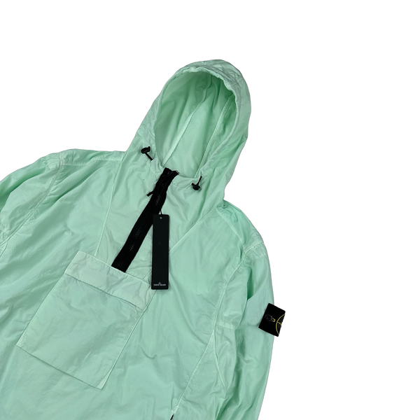 Stone Island 2022 Mint Nylon Quarter Zipped Hooded Smock - Small