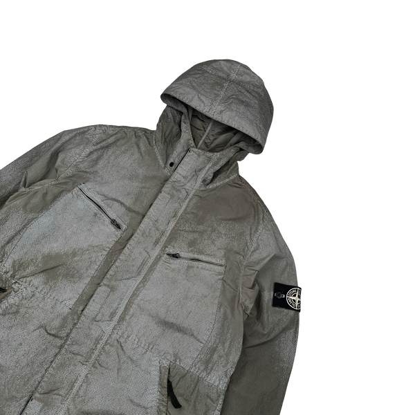 Stone Island 2016 Grey Pixel Reflective Hooded Jacket - Medium