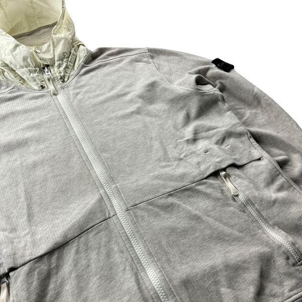Stone Island 2013 Beige Marl Nylon Hooded Zipped Jumper - 3XL