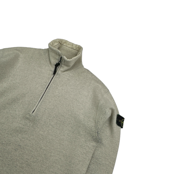 Stone Island 1997 Vintage Cream Ribbed Pullover - Large