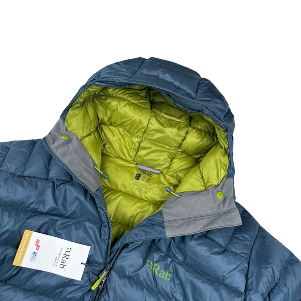 RAB Blue Pertex Nikwax Hydrophobic Down Zipped Puffer Jacket - XXL