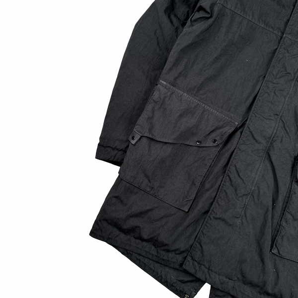 CP Company Grey Quartz Lens Viewer Long Fishtail Jacket - Large
