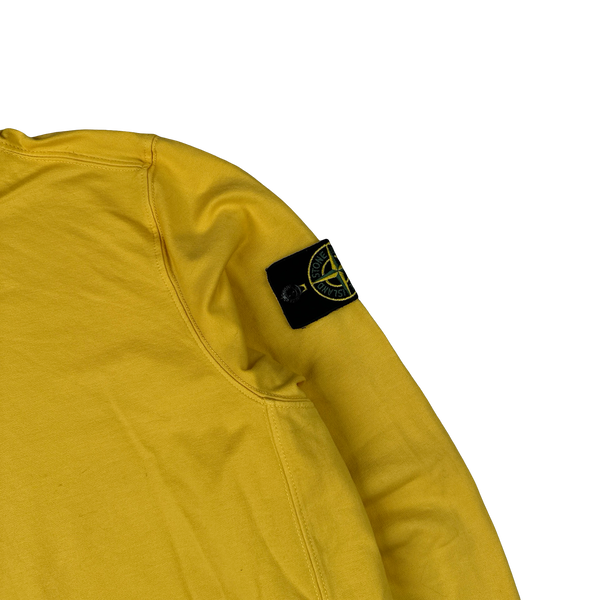 Stone Island 2022 Yellow Pullover Thick Cotton Hoodie - Small