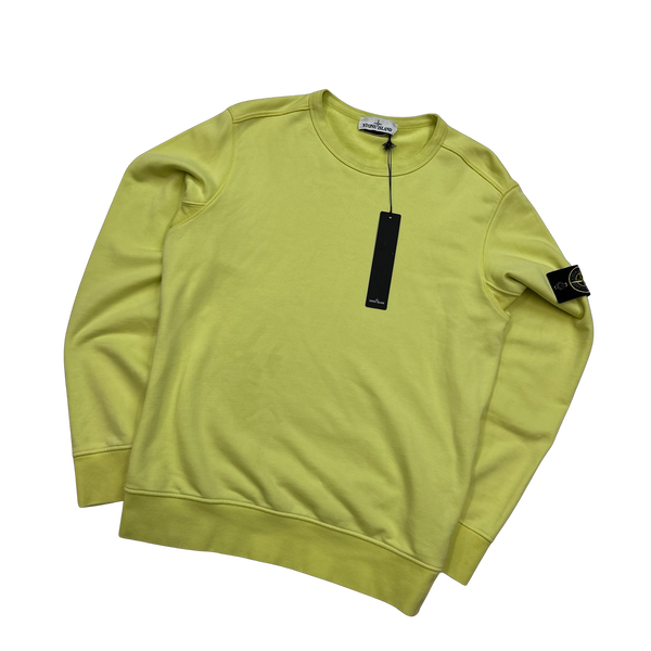 Stone Island Yellow Crewneck Sweatshirt - Medium