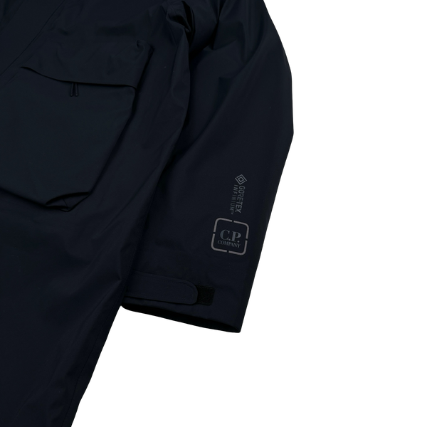 CP Company Black Gore G-Type Ripstop Down Lined Long Jacket - XXL