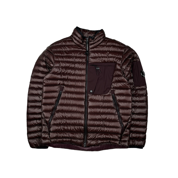 CP Company Burgundy DD Shell Puffer Jacket - Medium