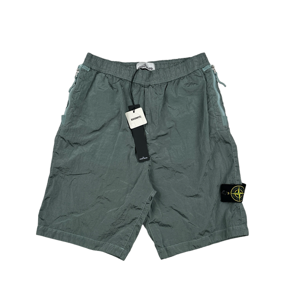 Stone Island 2023 Blue Nylon Metal Econyl Shorts - Small