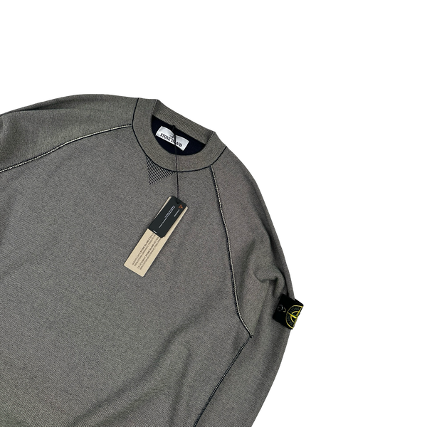 Stone Island 2025 New Season Ribbed Woven Crewneck Jumper - Large