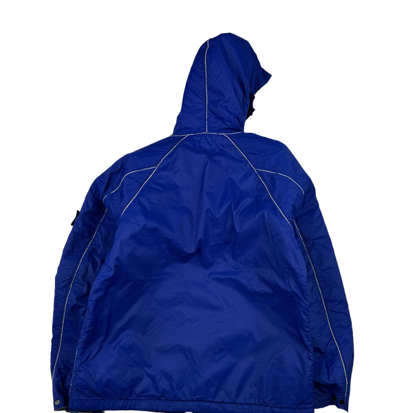 Stone Island 2003 Blue Wool Lined Nylon Shell Jacket - Medium