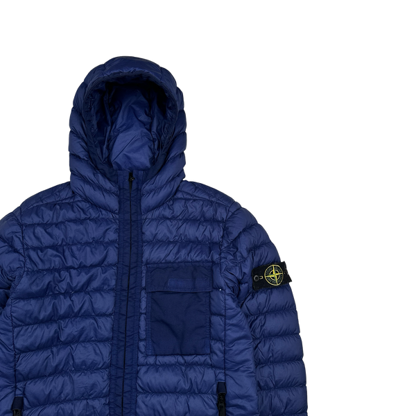 Stone Island 2018 Blue Micro Yarn Down Puffer Jacket - Small