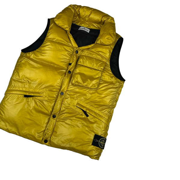 Stone Island 2018 Yellow Pertex Quantum Down Filled Gilet Jacket - Large