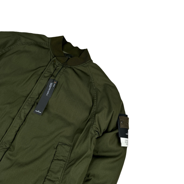 Stone Island Khaki Stretch Wool Nylon TC Down Ghost Bomber Jacket - XL