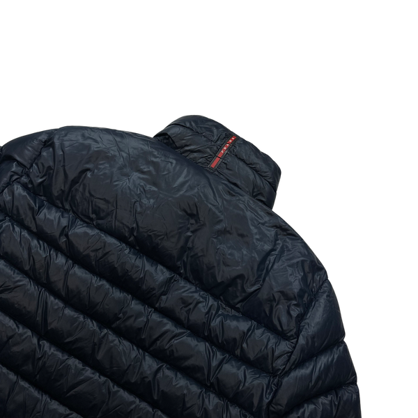 Prada Blue Zipped Puffer Jacket - Medium