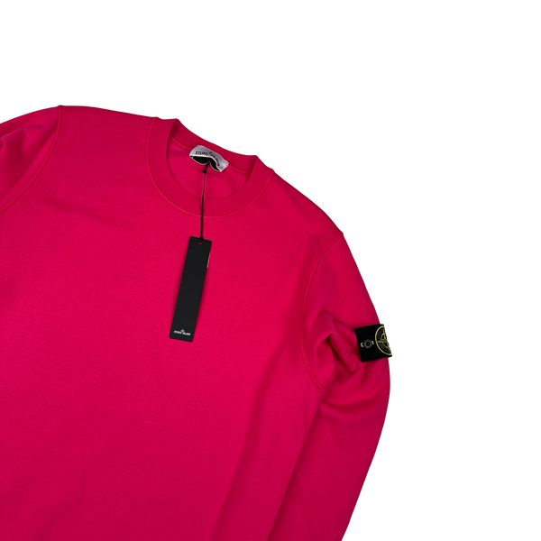 Stone Island 2022 Pink Cotton Crewneck Sweatshirt - Large