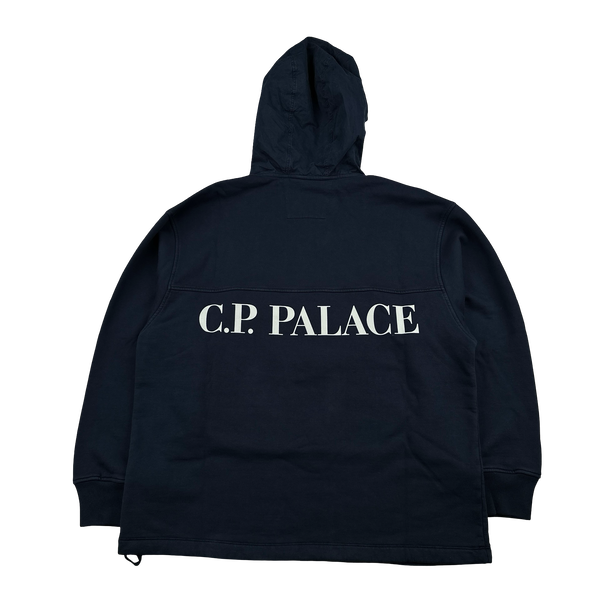 CP Company x Palace Navy Spellout Goggle Hoodie - XL