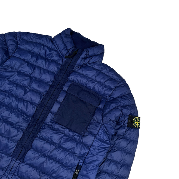 Stone Island 2018 Blue Micro Yarn Down Puffer Overshirt - XL