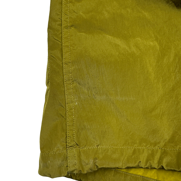 Stone Island 2004 Spellout Yellow Nylon Metal Velvet Lined Jacket - Medium