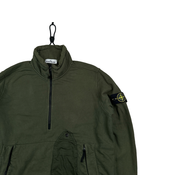 Stone Island 2020 Half Zipped Dark Green Pullover Jumper - XL