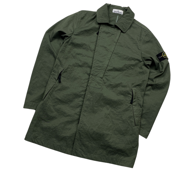 Stone Island Green Tightly Woven Nylon Twill-TC Jacket - Small
