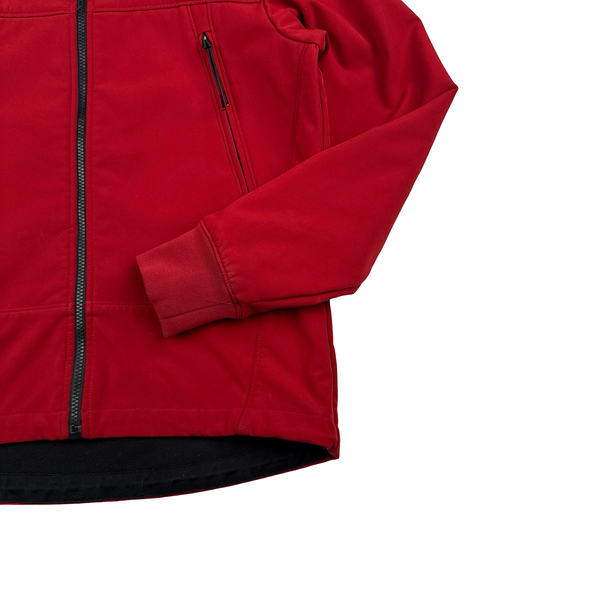 CP Company Red Soft Shell Hooded Zipped Jacket - Medium