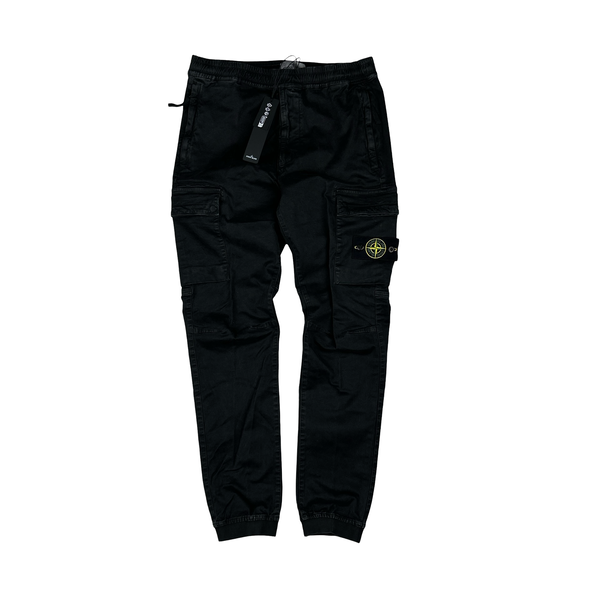 Stone Island 2022 Black RE T Cargo Trousers - Small