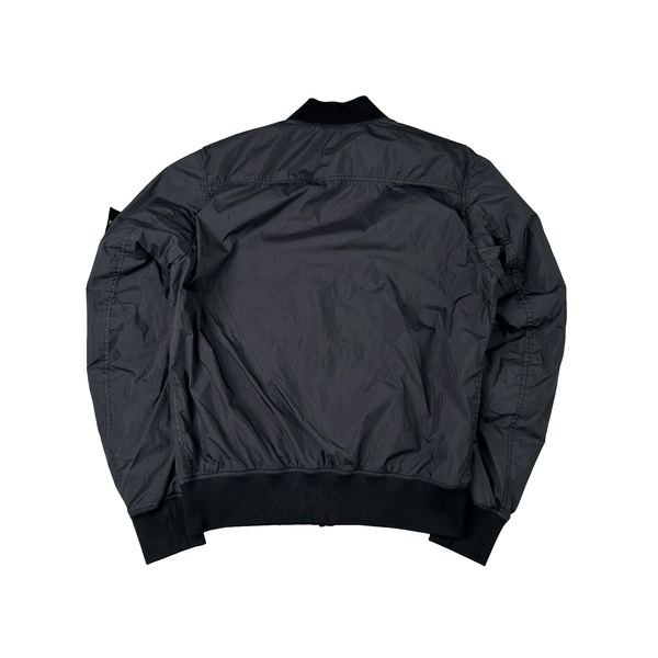 Stone Island 2017 Black Garment Dyed Crinkle Reps Jacket - Small