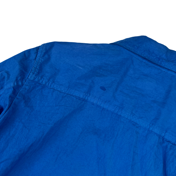 CP Company Blue Zipped Cotton Chest Lens View Overshirt - Medium