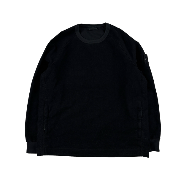 Stone Island 2021 Black Moleskin Ghost Piece Pullover Jumper - Medium