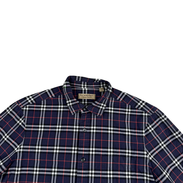 Burberry Navy Nova Check Button Up Shirt - Large