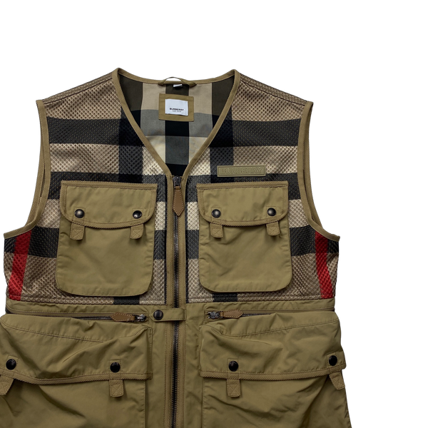 Burberry Nova Check Multipocket Cargo Vest - Large