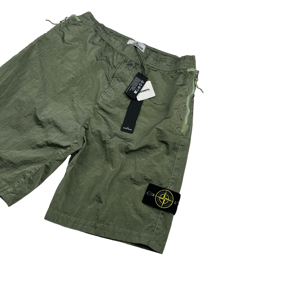 Stone Island 2023 Green Nylon Metal Econyl Shorts - 31"