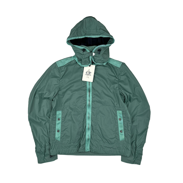CP Company Vintage Turquoise Removable Hood Neck Tag Jacket - Large