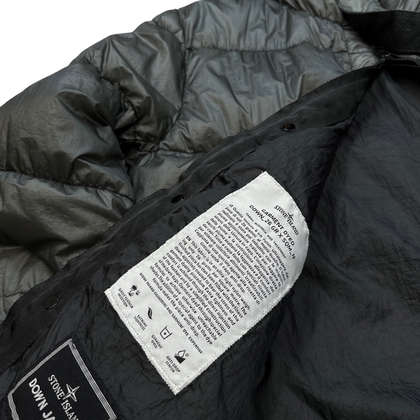 Stone Island Gun Metal Grey Garment Dyed Puffer Jacket - Large
