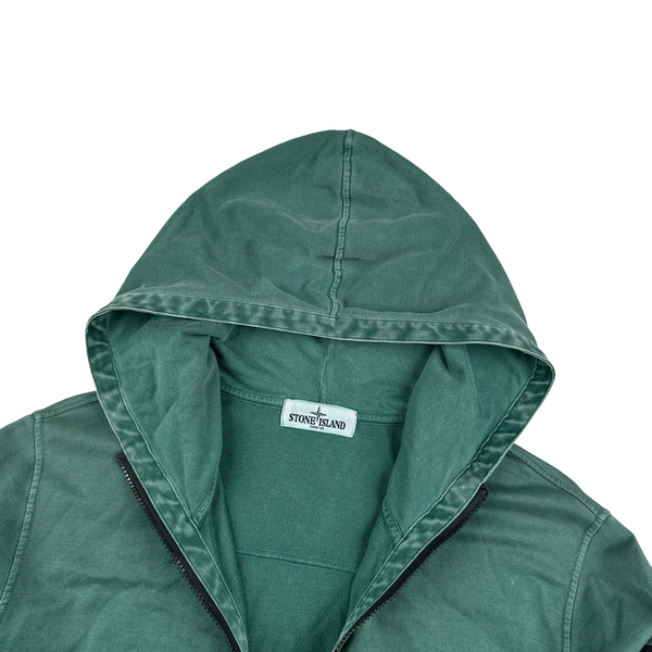 Stone Island 2013 Emerald Green Cotton Zipped Hoodie - Large