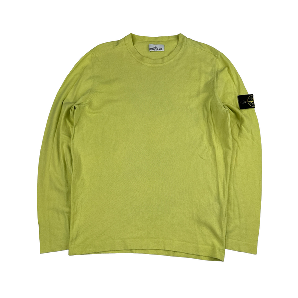 Stone Island 2020 Yellow Soft Cotton Knit Crewneck - Large