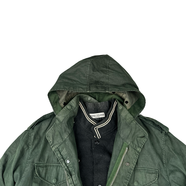 Stone Island 2005 Green Shoulder Badge Lino Flax Dutch Rope Jacket - Large