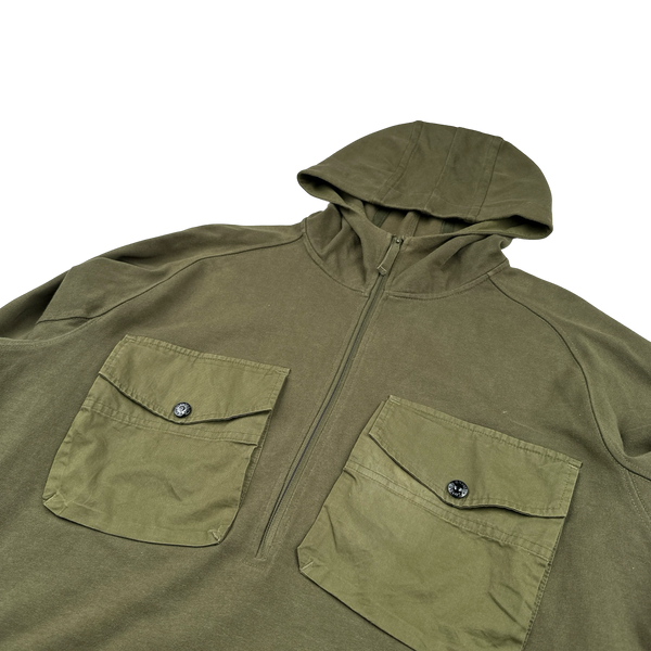 Stone Island Khaki Ghost Chest Pocket Pullover Hoodie - XXL