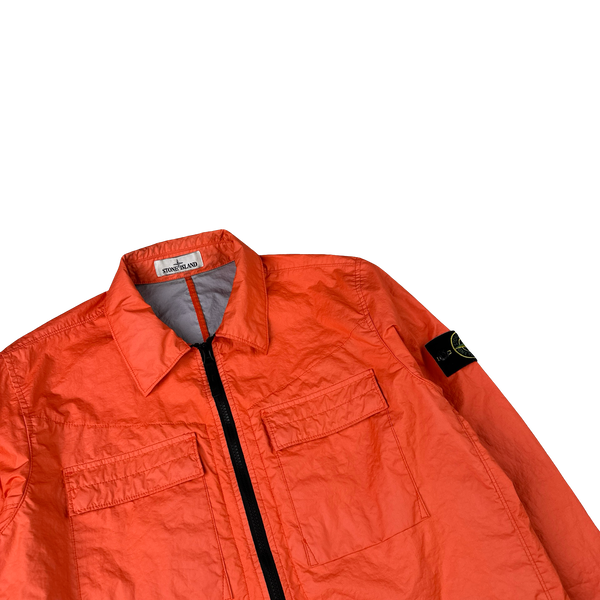 Stone Island 2022 Coral Membrana Light Zipped Overshirt - Large
